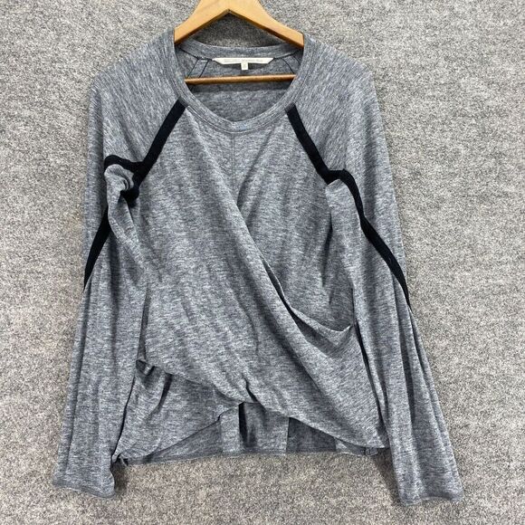 Rachel Top Women M Medium Gray Long Sleeve Round Neck Pullover Casual Solid - Picture 1 of 9